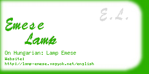 emese lamp business card